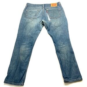 THRASHED Levi's 511 Slim Fit Jeans Mens 33x30 Blue Denim Stretch Straight Leg